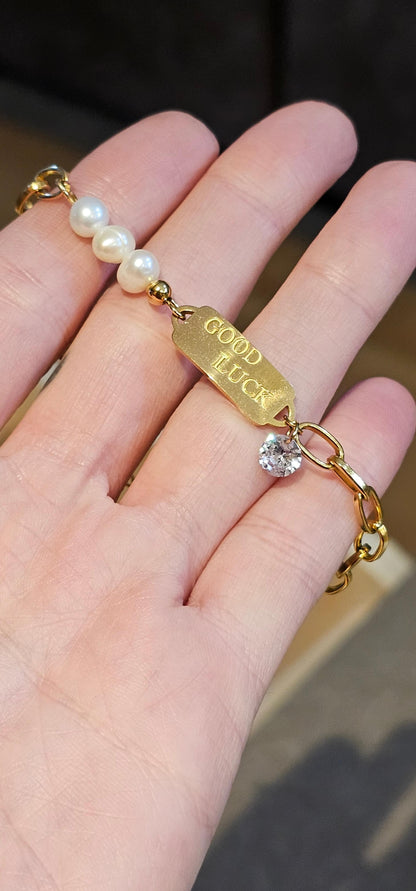 [NEW] 18k Gold Plated "Good Luck" Bracelet / Anklet