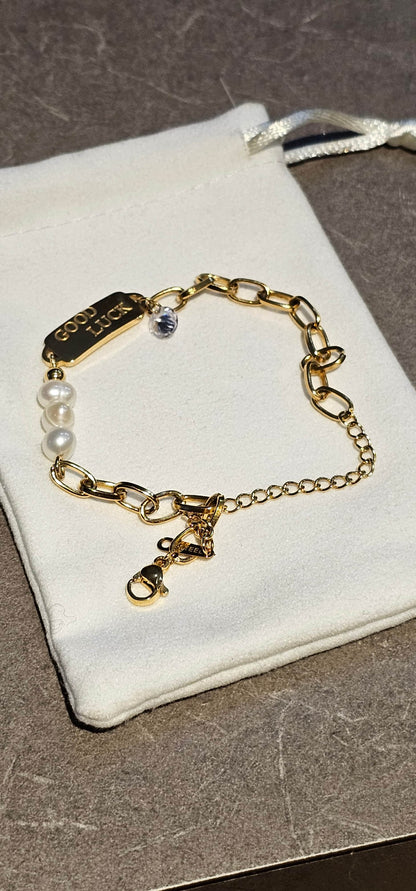 [NEW] 18k Gold Plated "Good Luck" Bracelet / Anklet