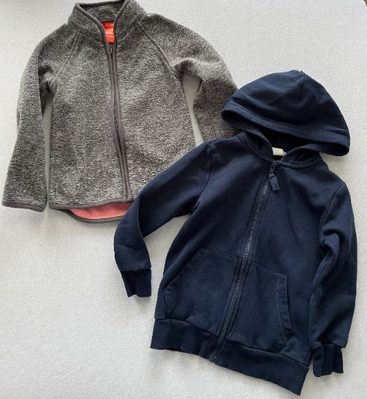 Zip Up Sweater Bundle, blue/grey, size 4