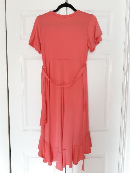 Pink Blush Size S Jersey Maternity Ruffle Dress