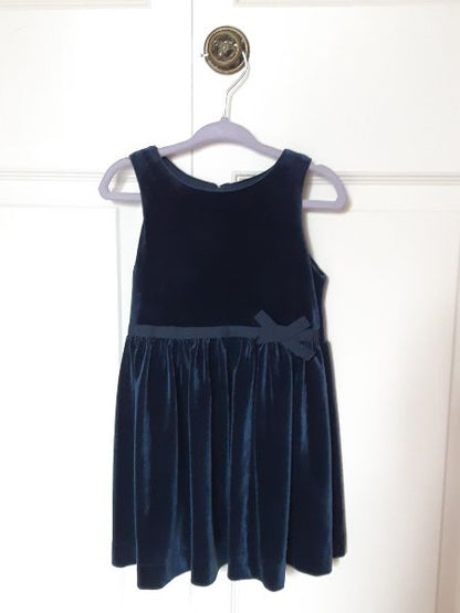 18-24 m Dark Blue Girls' Velvet Dress, Kids 24 Month (18-24M)