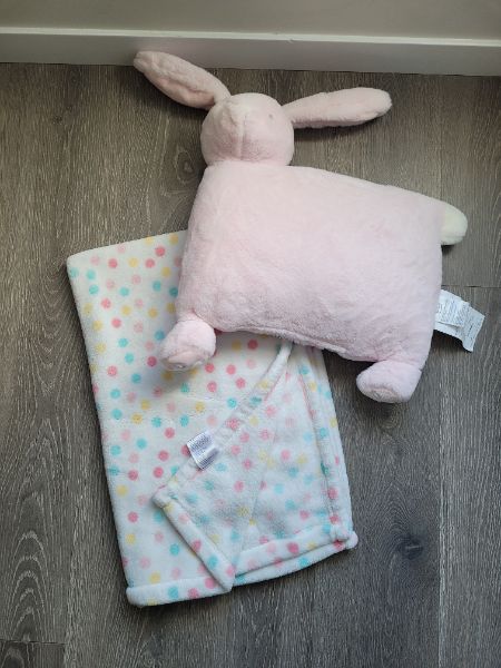 Bunny Pillow & Fleece Blanket Bundle