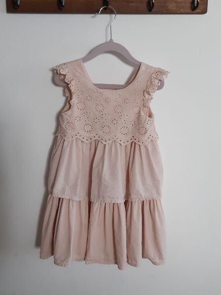 3-4T Tahari Pink Eyelet Layered Dress, Kids 3T