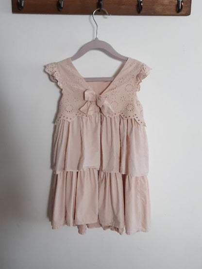 3-4T Tahari Pink Eyelet Layered Dress, Kids 3T