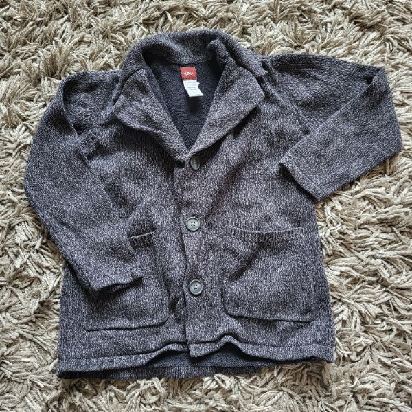 Grey Knit-ish Cardigan - Tea Collection  Size S (4-5), Kids 5/5T (extra small)