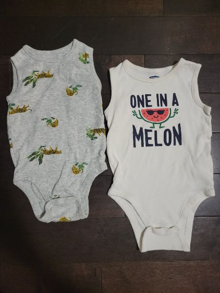2 sleeveless onesies, 12-18M, Kids 18 Month (12-18M)