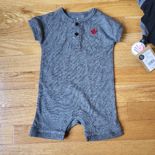 Canadiana 2 Piece Romper Set 3-6M, Kids 6 Month (3-6M)