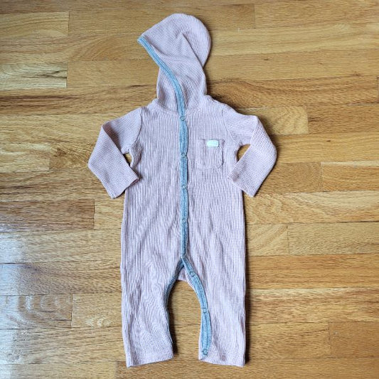 7 For All Mankind Pink Waffle Romper 3/6M, Kids 6 Month (3-6M)