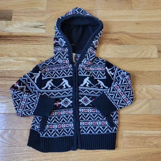 Joe Fresh Hockey Knitted Zipper Hoodie 3T, Kids 3T