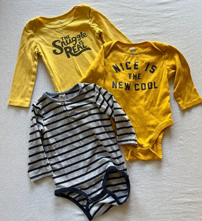 Long Sleeve Onesie Bundle (3), 12-18 months, Kids 18 Month (12-18M)