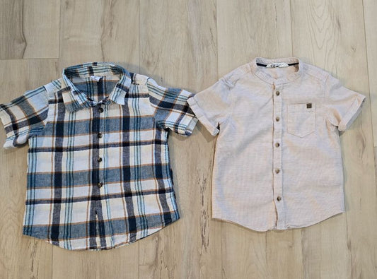 Used 2 sets of boys dress up shirts size 4T, Kids 4/4T