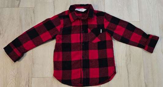 Used Flannel shirt for both boys or girls size 2 to 3 years old, Kids 2T