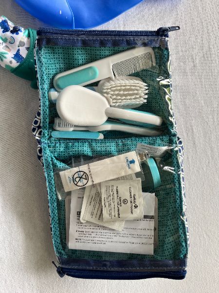 Baby Bundle; Blue Bib, Teething Mitt & Safety First Kit