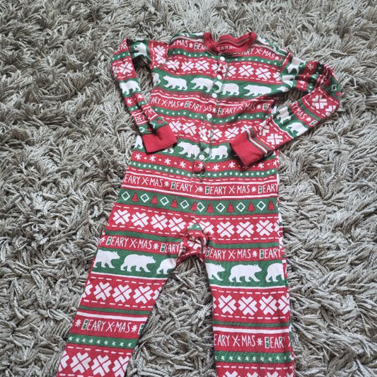 Little Blue House Size 4 Romper with functional "buttflap" Christmas - Beary Christmas, Kids 4/4T