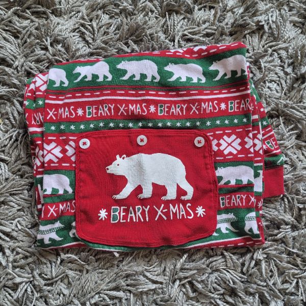 Little Blue House Size 4 Romper with functional "buttflap" Christmas - Beary Christmas, Kids 4/4T