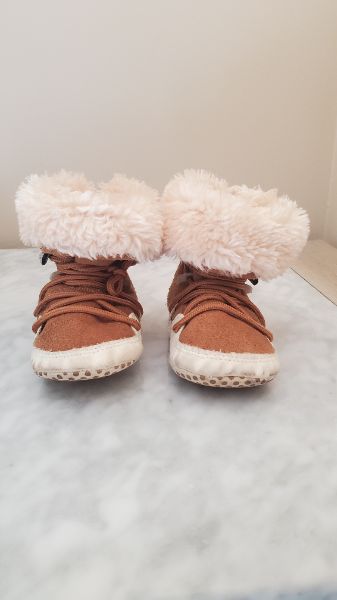 Fold Over Lace-up Winter Booties, Size 6- 12 Months, Shoes 3 (Baby: 0-12 mth)