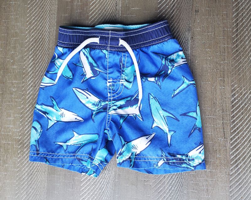 Shark Board Shorts Swim Trunks, Size 12 - 18 Months, Kids 18 Month (12-18M)