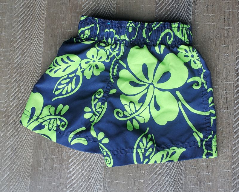 Hawaiian Pattern Swim Trunks, Size 6 -9  Months, Kids 9 Month (6-9M)