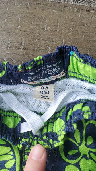 Hawaiian Pattern Swim Trunks, Size 6 -9  Months, Kids 9 Month (6-9M)