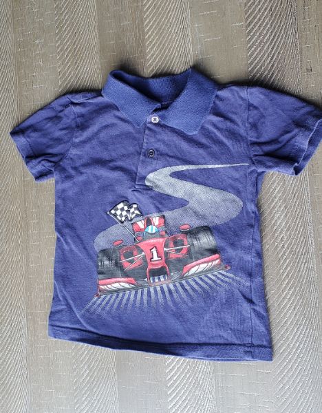 Collared Race Car Shirt, Size 2, Kids 2T