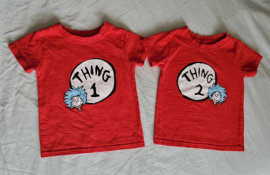 Dr. Suess Thing 1 & 2 T-Shirt Bundle, Size 12 Months