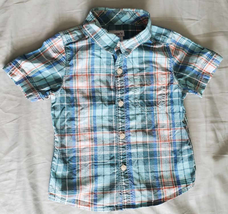 Collared shirt, Easter Short Sleeve Onesie, Denim Jeans Bundle, Size 12 - 18 Months, Kids 18 Month (12-18M)