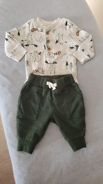 Newborn Two Piece Matching Forest Onesie & Pants, Kids Newborn