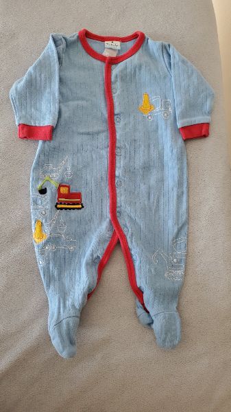 Pekkle Construction Button Up Sleeper 0 - 3 Months, Kids 3 Month (0-3M)