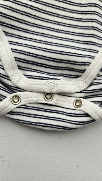 Black & White Striped, Long-Sleeved Onesie Top, H&M, 2-4M, Kids 6 Month (3-6M)