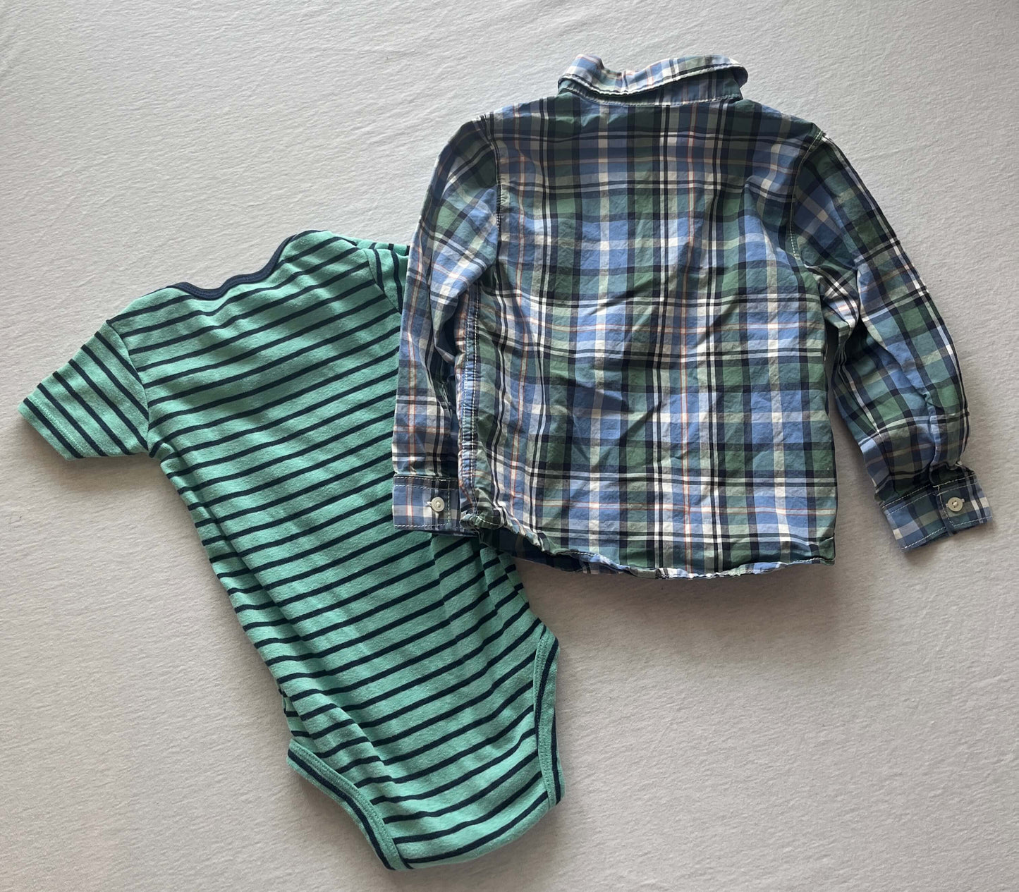 Carter's Boys Shirt Bundle, Onesie and Button Up, 24 months, Kids 24 Month (18-24M)