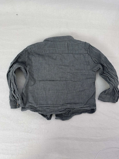 Zara sage green grid button down 12-18m, Kids 18 Month (12-18M)