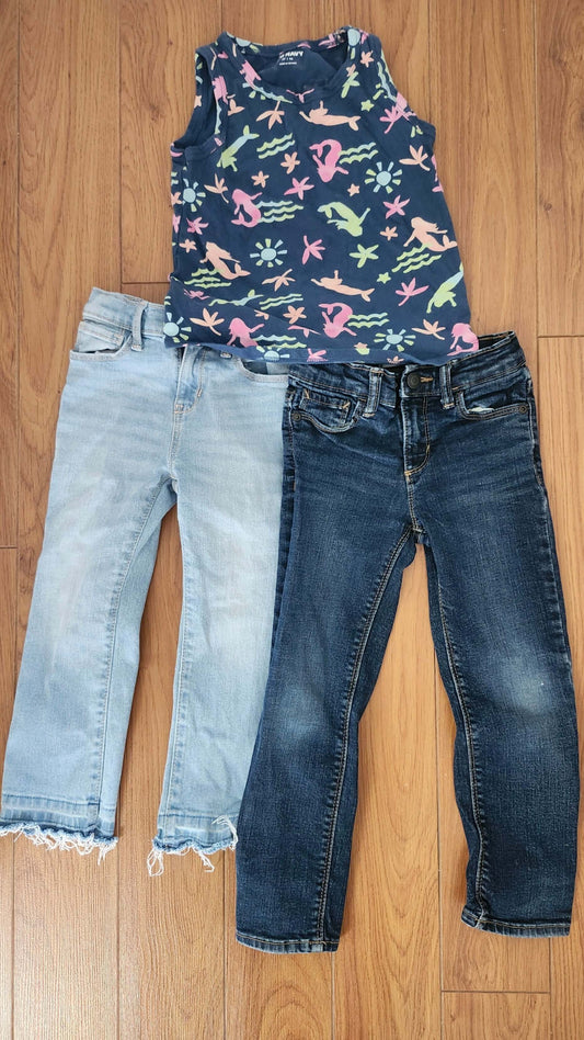 Old Navy Girls  Jeans and Shirt Bundle, Kids 4/4T