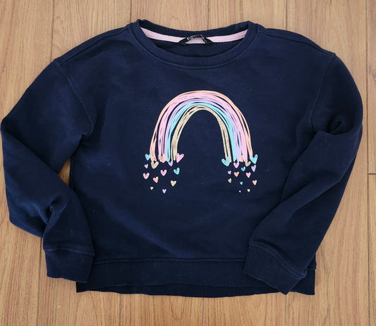 Girls Jeans and Rainbow Sweatshirt Outfit size 4, Kids 4/4T