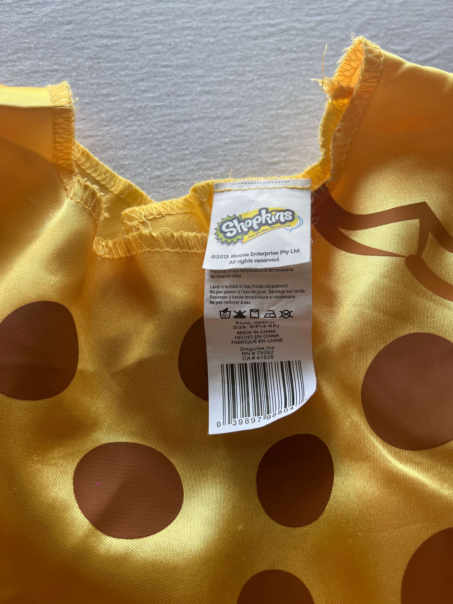 Shopkins Cookie Costume, size 4-6 years, Kids 4/4T
