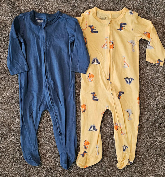 Bundle of 2-way Zipper Sleepers 6-9M Unisex, Kids 9 Month (6-9M)