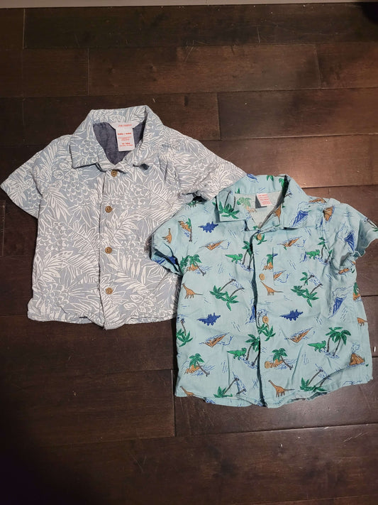 2 Hawaiian collard shirts, 12-18M, Kids 18 Month (12-18M)