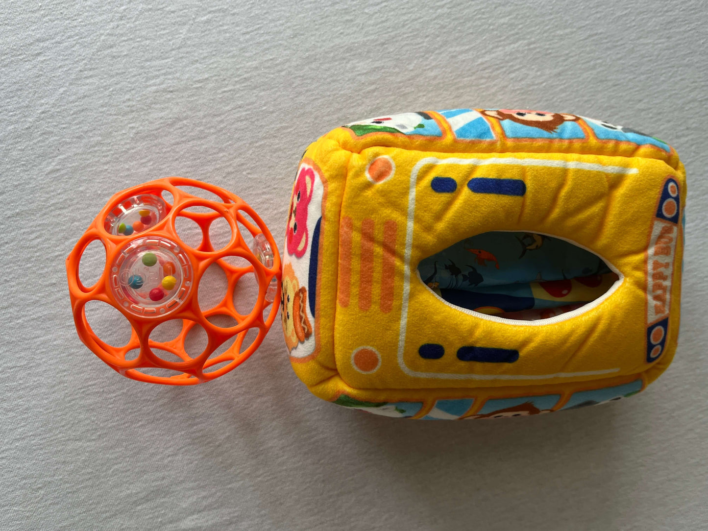 Baby Toy Bundle, Oball and Baby Tissue Box