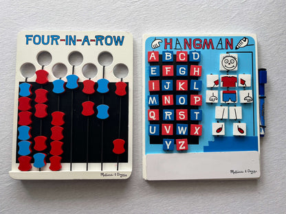Melissa and Doug Wooden Games, Four-In-a-Row & Hangman