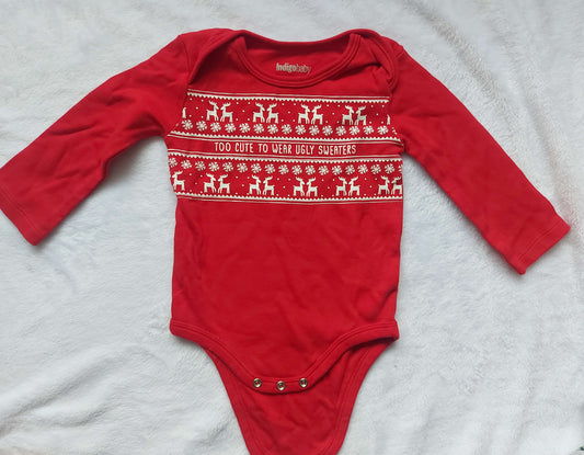 Indigo Baby Christmas long sleeves onesie - size 6-12 months, Kids 12 Month (9-12M)