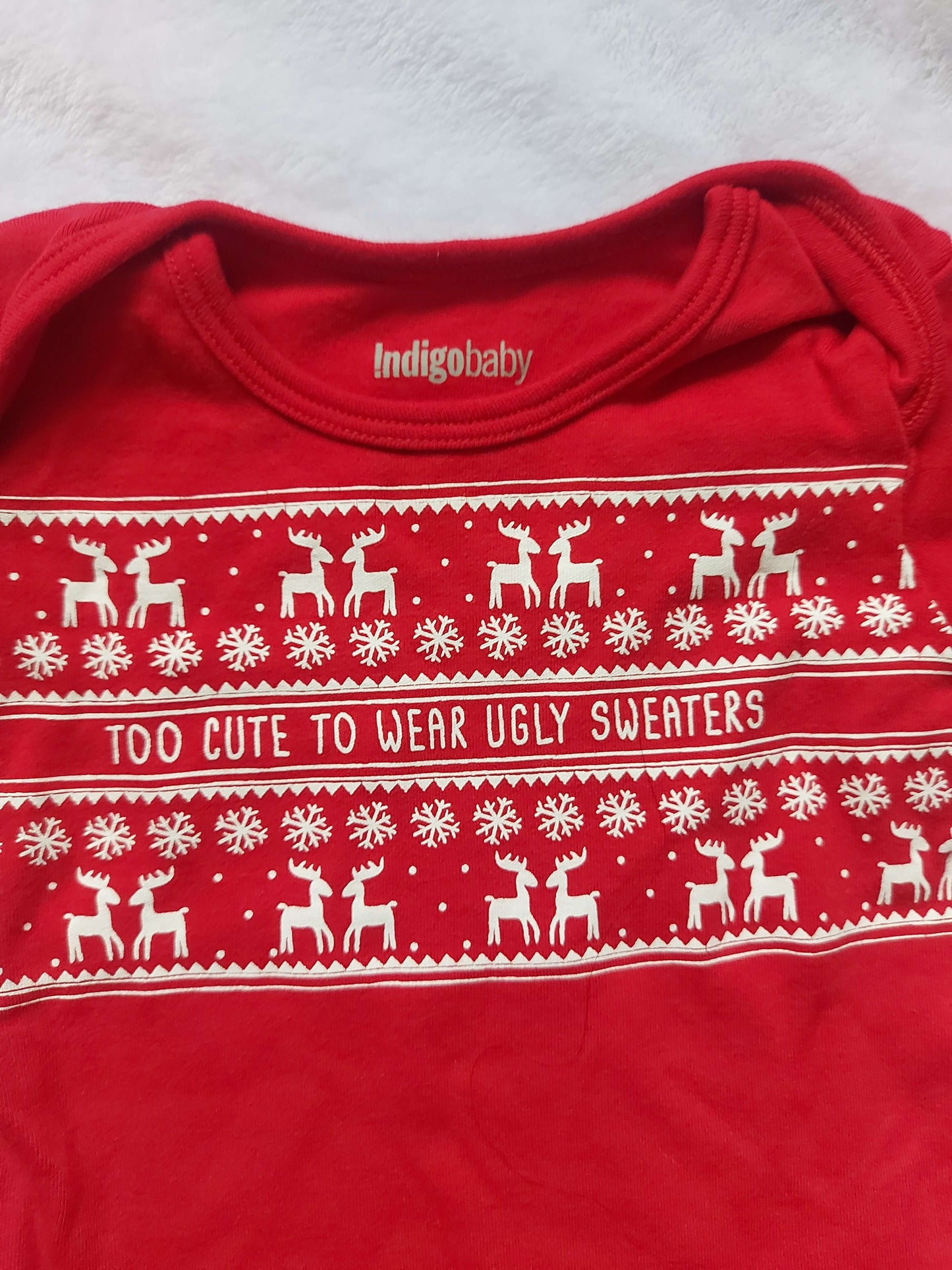 Indigo Baby Christmas long sleeves onesie - size 6-12 months, Kids 12 Month (9-12M)
