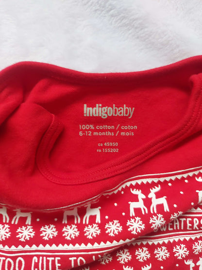 Indigo Baby Christmas long sleeves onesie - size 6-12 months, Kids 12 Month (9-12M)