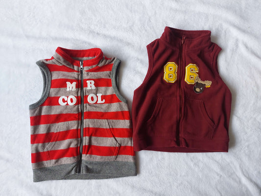Sleeveless zip-up hoodies - size 12-18 months, Kids 18 Month (12-18M)