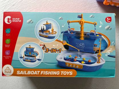 Sailboat Fishing Toy, Cute Stone
