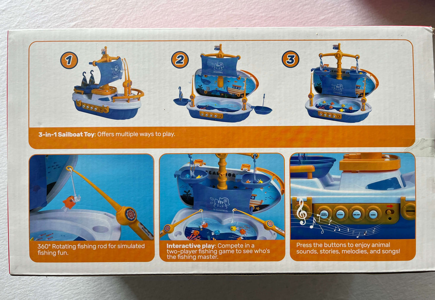 Sailboat Fishing Toy, Cute Stone