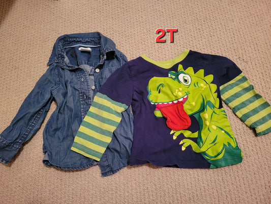 2t Shirts Jean and Dino, Kids 2T