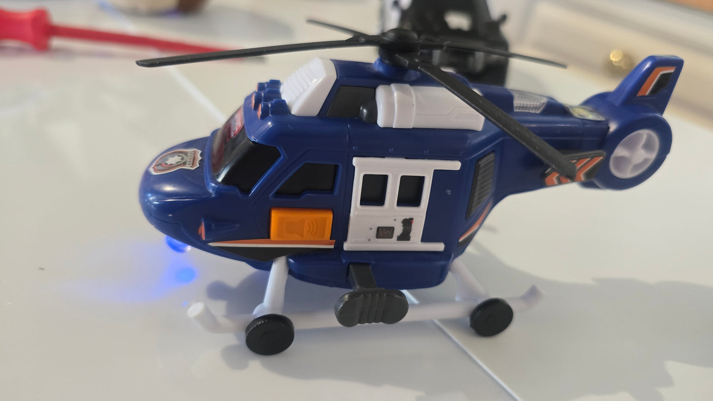 Rescue mission - Police car, helicopter and motorbike