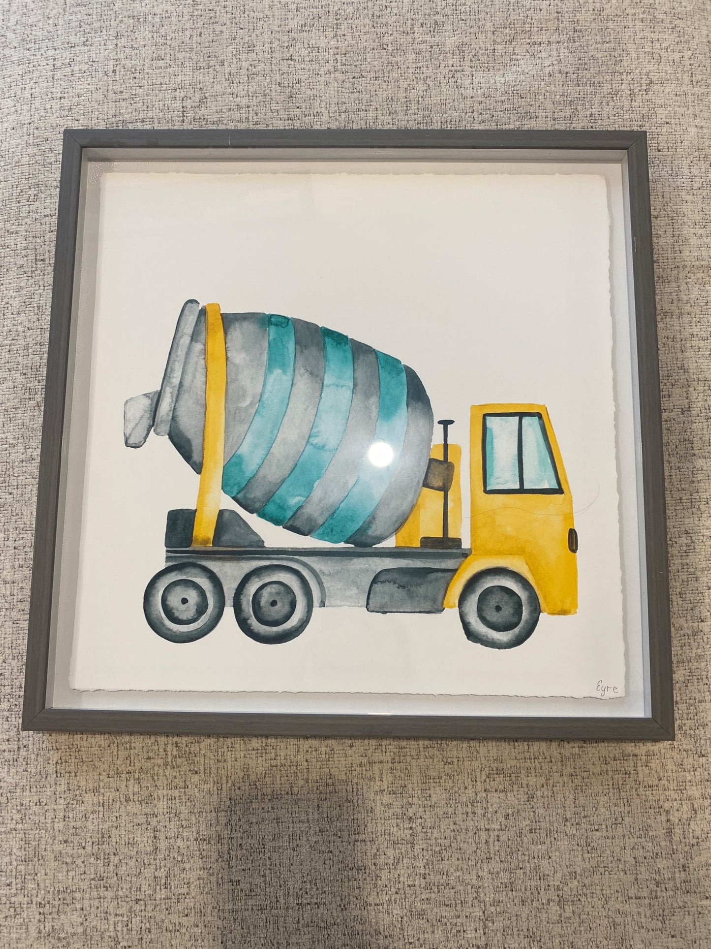Framed Cement mixer painting