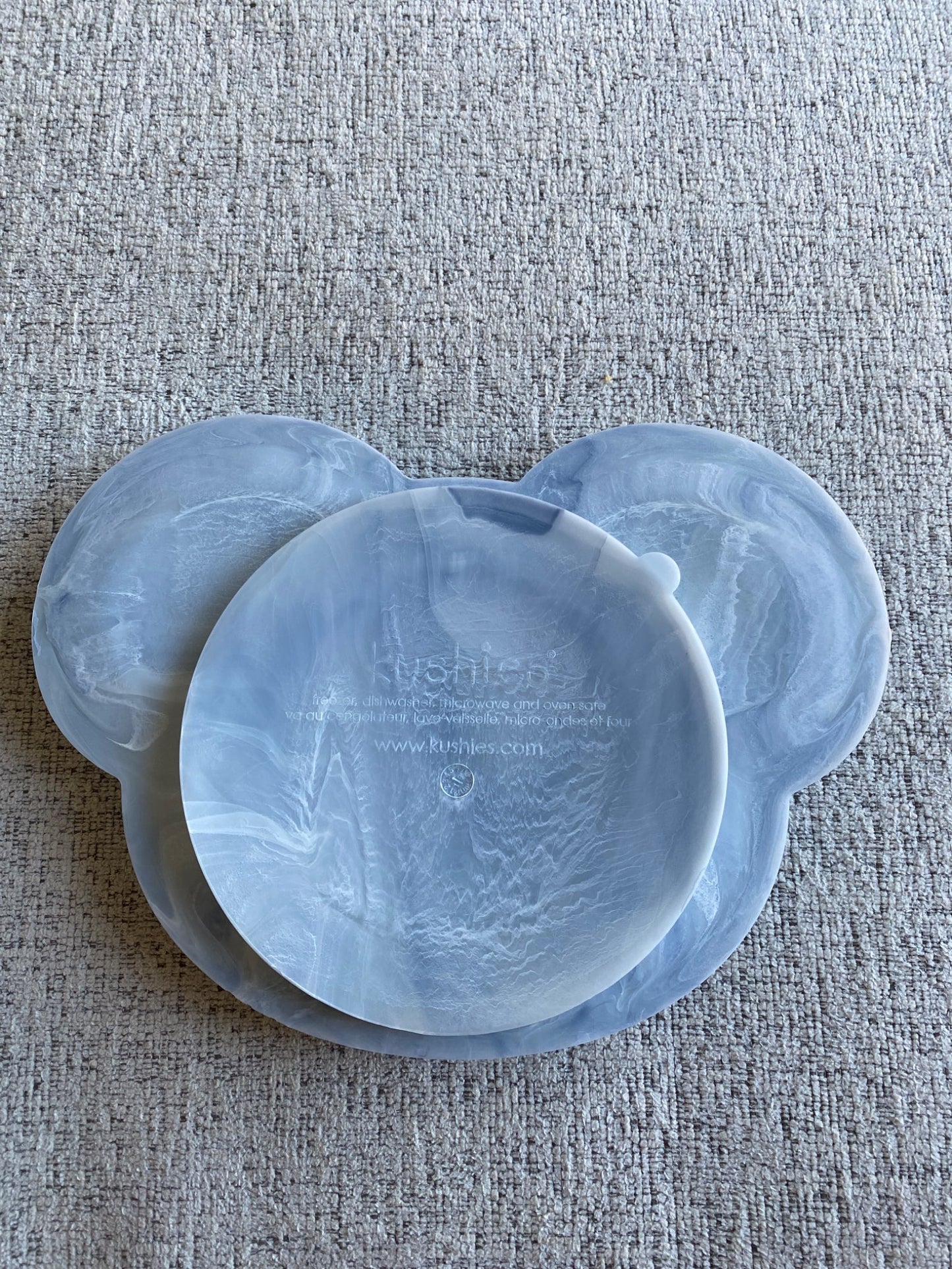 Kushies silicone bear toddler plate with suction bottom