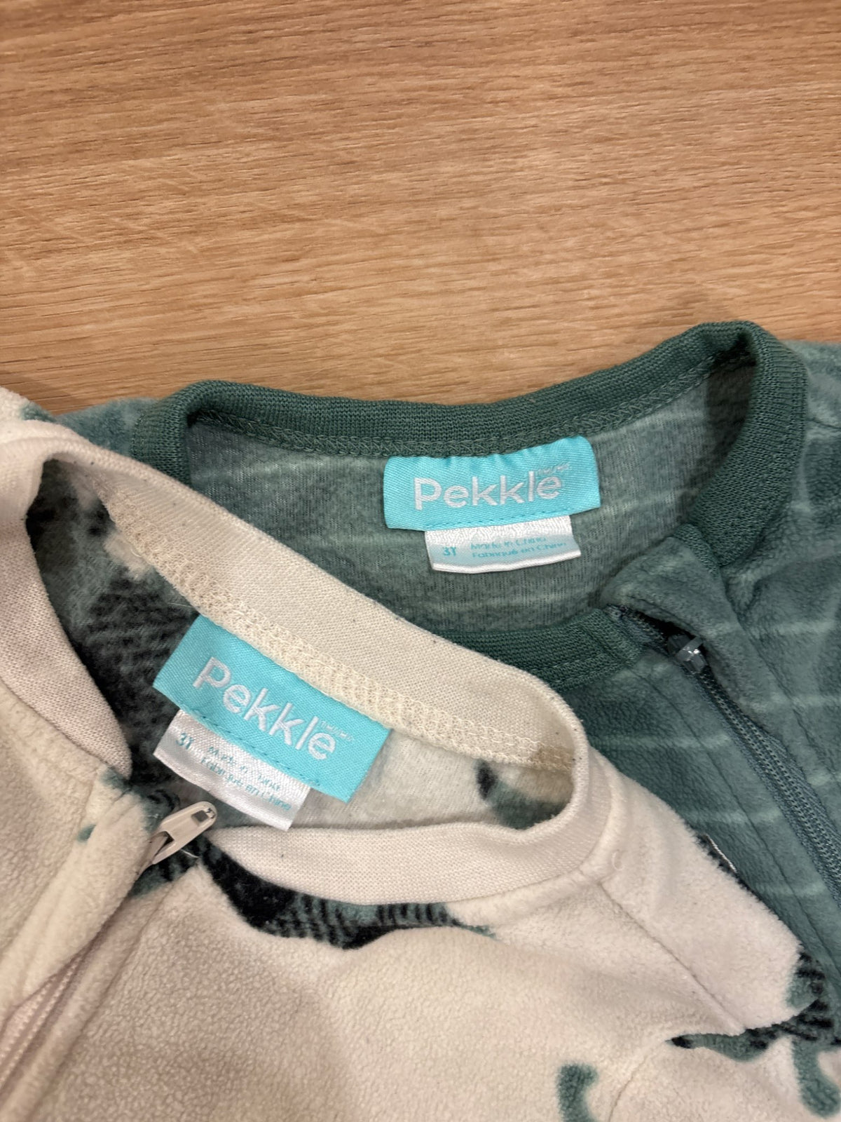 Set of 2 fleece sleepers size 3T Pekkle brand , Kids 3T