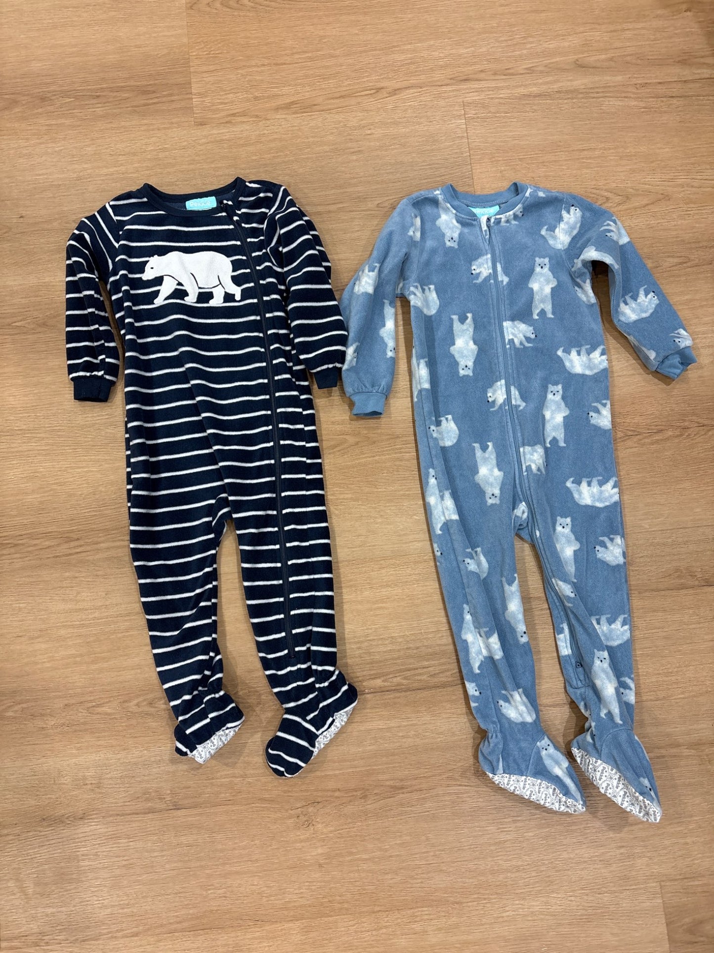 Set of 2 3T fleece polar bear sleepers, Kids 3T